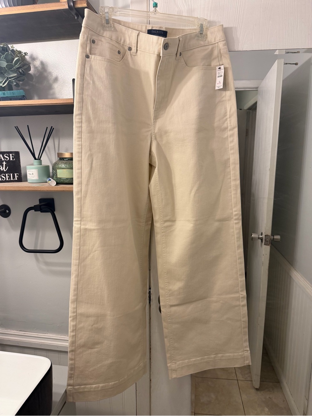 Talbots Wide-Leg Jeans in Creamy Beige